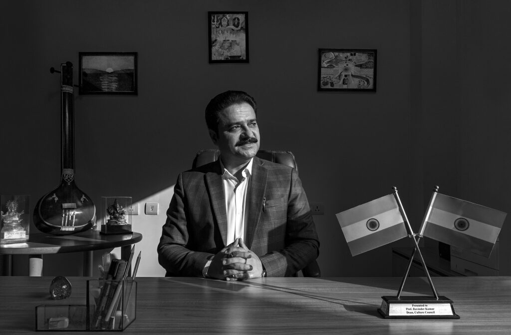A Portrait of Professor Ravinder Kumar, Dean Cultural Council.. Delhi University